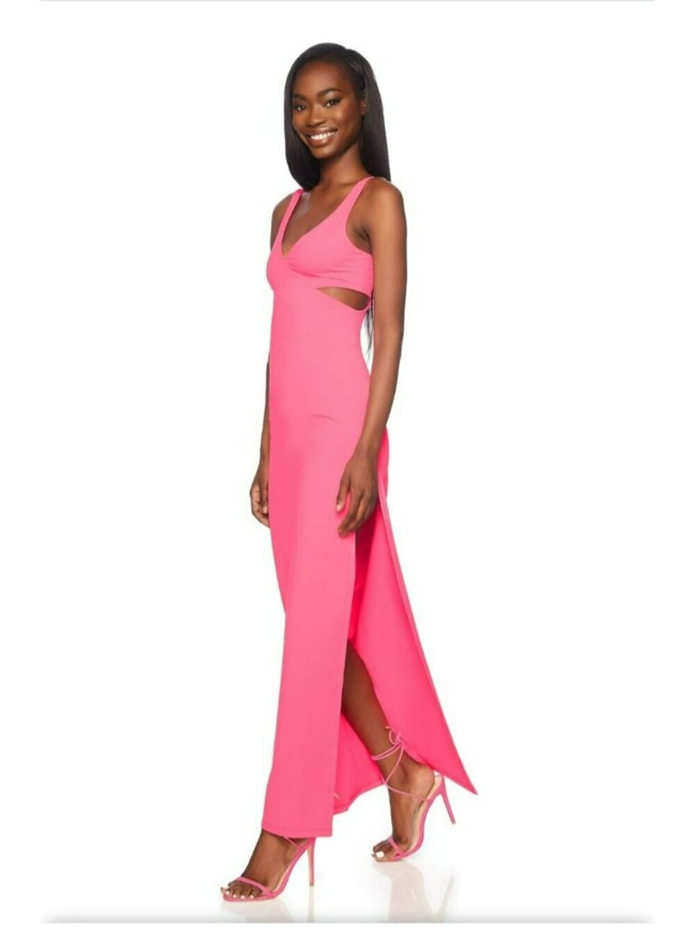 Susana Monaco Side Cut Out Watermelon Maxi Dress Size Medium NWT - Picture 2 of 8